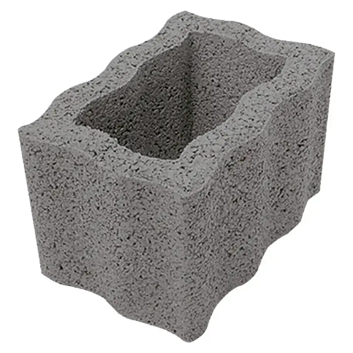 Christoph Pflanzstein Rasterstein - Grau, 30 x 20 x 20 cm, Beton - Grauer Betonhohlblockstein mit gewellter Oberfläche, ideal für Garten- und Landschaftsbauprojekte. Robuster Baustoff.