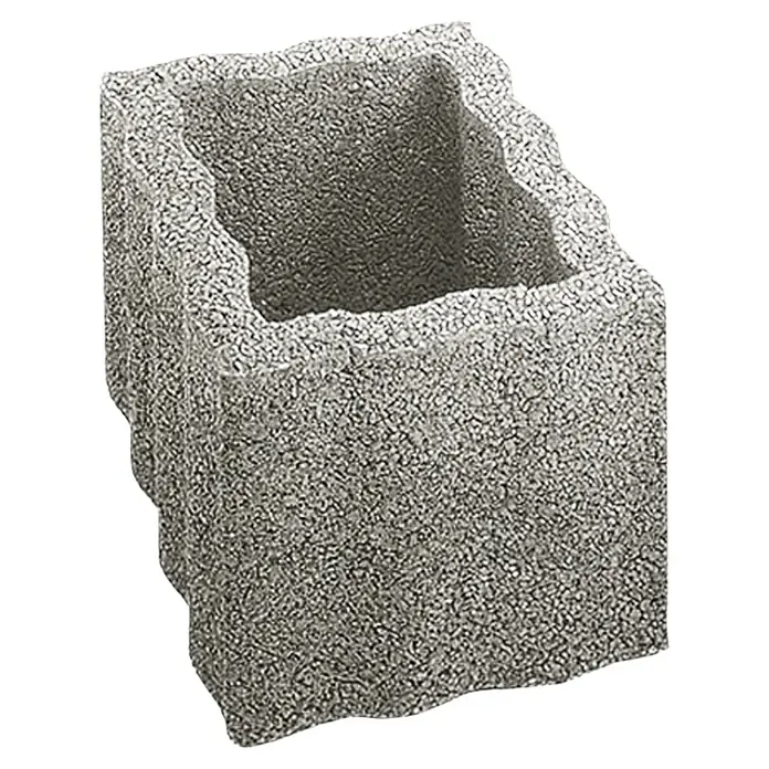 Christoph Pflanzstein Rasterstein - Grau, 40 x 30 x 25 cm, Beton - Hier ist ein grauer Pflanzstein mit rauer Textur. Ideal für die Gartengestaltung und Bepflanzung im Freien.