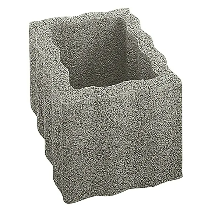 Christoph Pflanzstein Rasterstein - Grau, 40 x 30 x 25 cm, Beton - Hier ist ein grauer Pflanzstein mit rauer Textur. Ideal für die Gartengestaltung und Bepflanzung im Freien.