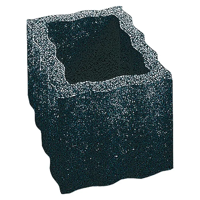 Christoph Pflanzstein Rasterstein - Anthrazit, 40 x 30 x 25 cm, Beton - Schwarzer Pflanzkübel mit rauer Textur und unregelmäßigen Kanten für Innen- und Außenbereich. Ideal für Pflanzenliebhaber.