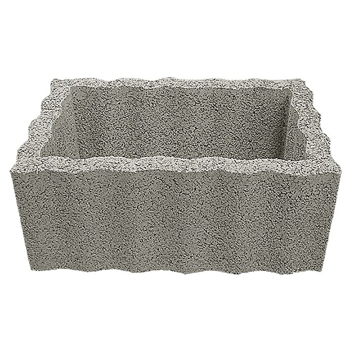 Plantenbaksteen Bloembak (Grijs, 60 x 40 x 25 cm, Beton)