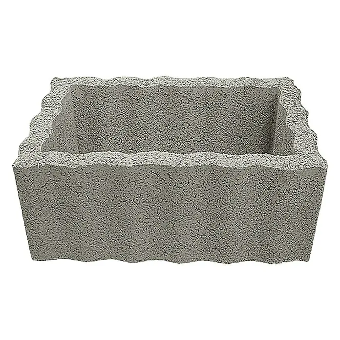 Christoph Pflanzstein Rasterstein - Grau, 60 x 40 x 25 cm, Beton - Beton-Pflanzgefäß mit gewelltem Rand, ideal für Garten oder Terrasse. Robust und dekorativ für Blumen und Pflanzen.
