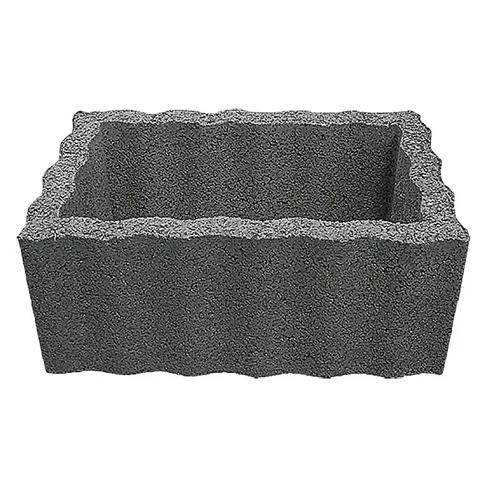 Christoph Pflanzstein Rasterstein - Anthrazit, 60 x 40 x 25 cm, Beton - Grauer Pflanzstein mit wellenförmigem Rand, ideal zur Gestaltung von Gärten und Außenbereichen. Praktisch und dekorativ!