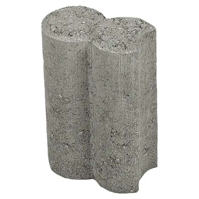 Christoph Palisaden-Randstein - Grau, 9 x 6 x 15 cm, Beton - Nahaufnahme eines grauen Pflastersteins in Form einer Acht, ideal für Gartenwege oder dekorative Einfassungen.