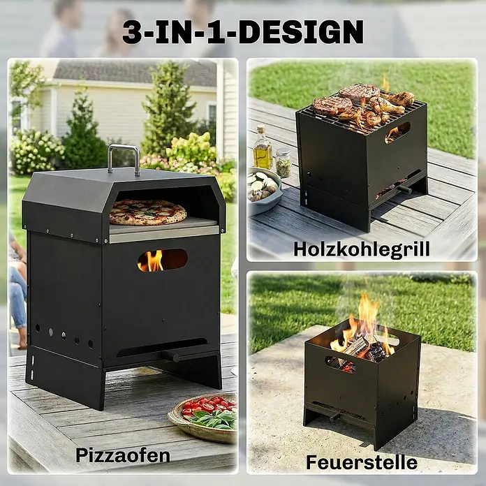 Outsunny Pizzaofen - Grillfläche (B x T): 35 x 32 cm