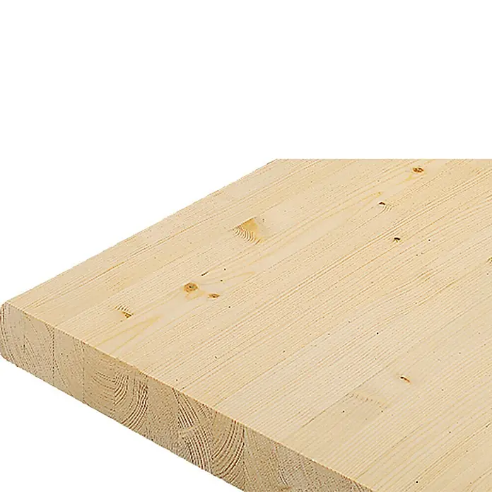 Arbeitsplatte - Fichte, 240 x 60 x 4 cm - Ansicht eines Holzprodukts, möglicherweise ein Brett oder eine Platte, mit deutlicher Maserung und Astlöchern.