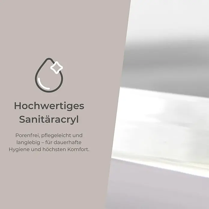 Interpromo Badewanne Onda Komplettset inkl. Fußgestell 180 x 80 - 180 x 80 cm, Acryl, Weiß