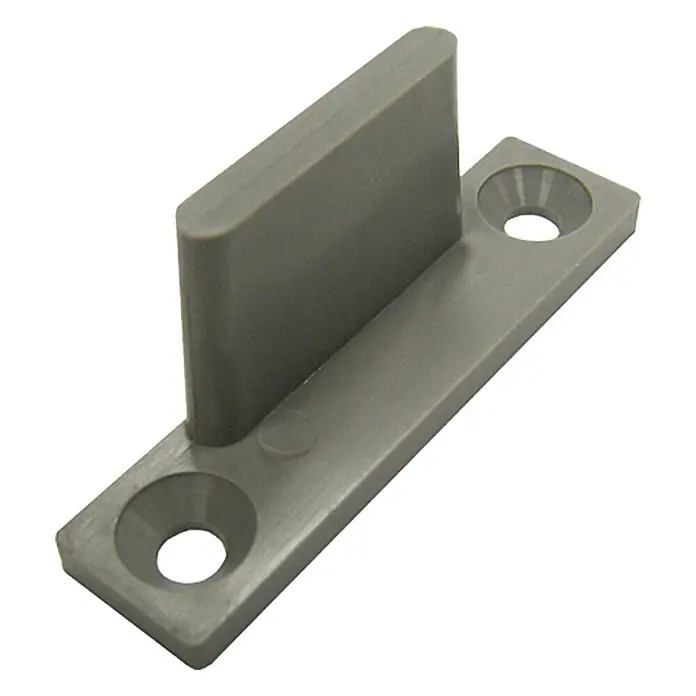 HBS Betz Guía para suelo - 28 x 21 mm, 2 ud. - Guía de suelo de plástico gris con dos agujeros para tornillos. Apto para sujetar una puerta corredera.