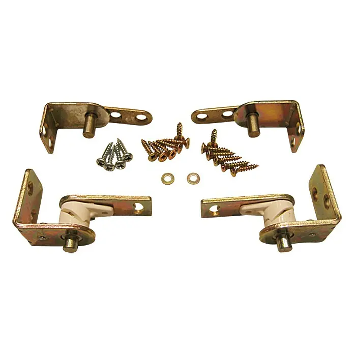 HBS Betz Pendeltürbeschlag - Geeignet für: Türblattstärke 19 - 44 mm - Bild von Möbelscharnieren und Befestigungsmaterial. Diese Scharniere sind ideal für die Installation an Schränken oder Möbelstücken.