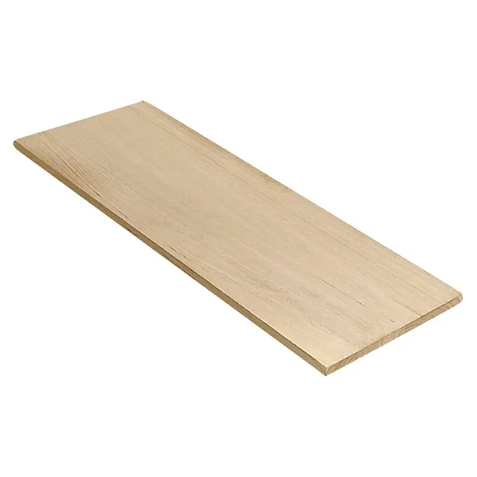 Exclusivholz Tablero de madera laminada - Paulonia, Nivel de calidad del tablero de madera laminada: A/B, 800 x 200 x 18 mm - Imagen de una tabla de madera clara, mostrando la textura y el grano, ideal para la fabricación de muebles y proyectos de bricolaje.