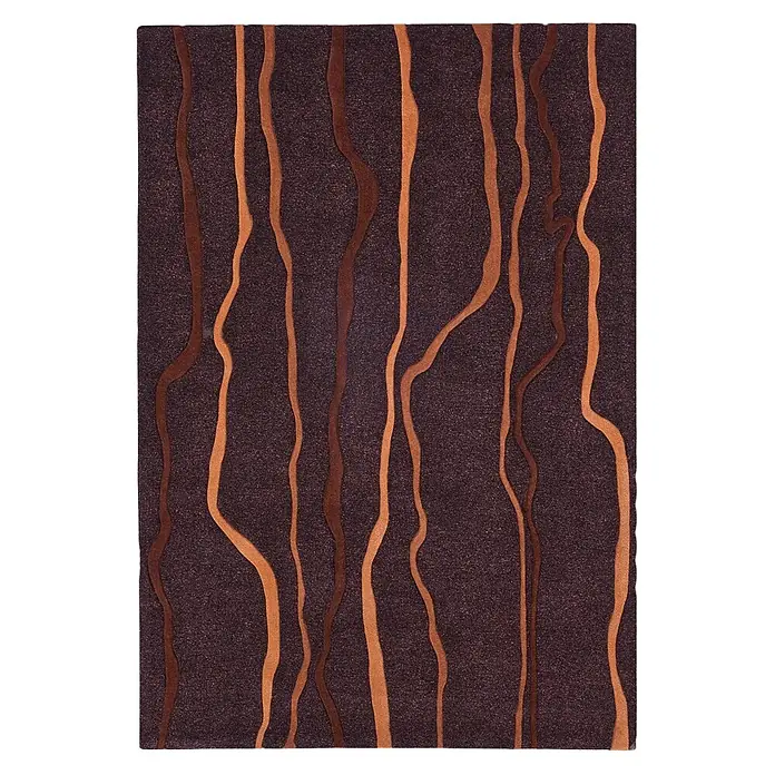Kayoom Kurzflorteppich Spirit 5032 - Taupe/Orange, 140 x 70 cm, 100 % Modacryl - Draufsicht