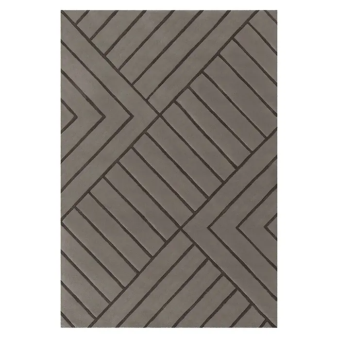 Kayoom Kurzflorteppich Cool 5055 - Grau, 180 x 120 cm, 100 % Modacryl - Draufsicht