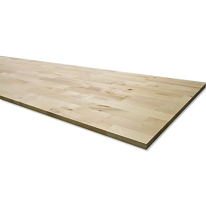Exclusivholz Leimholzplatte - Birke, Qualitätsstufe Leimholzplatte: B/B, 800 x 400 x 18 mm - Eine helle, unbehandelte Massivholzplatte aus mehreren Holzstücken verleimt, ideal für den Möbelbau.