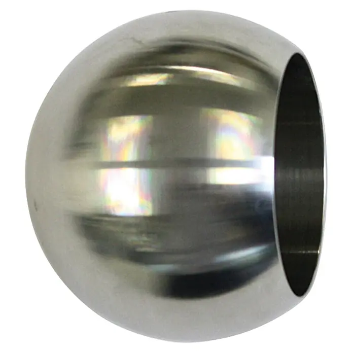 Treba Frewa Anfangskugel B7 - Edelstahl V2A, Durchmesser: 60 mm, Geeignet für: Handläufe Ø 42 mm - Halbkugelförmiges, gebürstetes Metallrohrstück. Ideal für Geländerpfosten oder dekorative Projekte, modern und stilvoll.