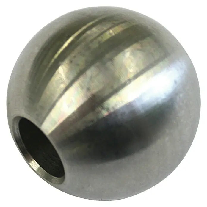 Treba Frewa Endkugel B14 - Edelstahl V2A, Durchmesser: 30 mm, 2 Stk. - Metallkugel mit Loch. Glänzende Metallkugel mit einer Öffnung für vielseitige Anwendungen, ideal für industrielle oder dekorative Zwecke.