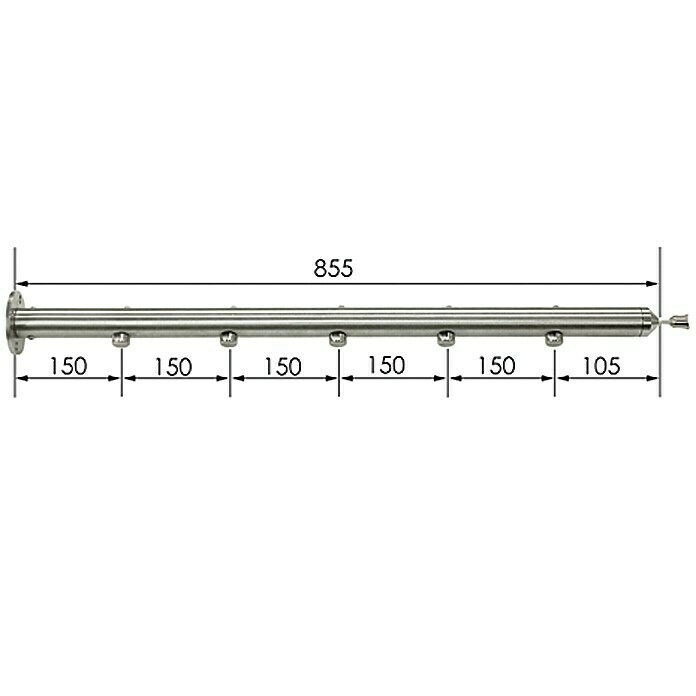 Treba Frewa Geländerstab MegaTec E2Schrauben, Edelstahl V2A, Länge: 855 mm Unknown