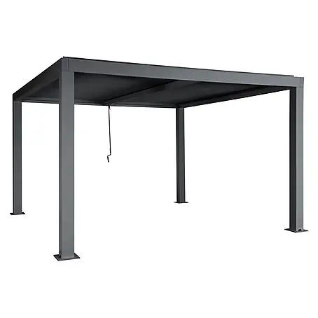Pergola | HxBxT 220x400x300cm | Gartenpavillon Lamellen-Pavillon | Anthrazit | 11cm-Aluminium-Gestell | Regenrinne sturmfest