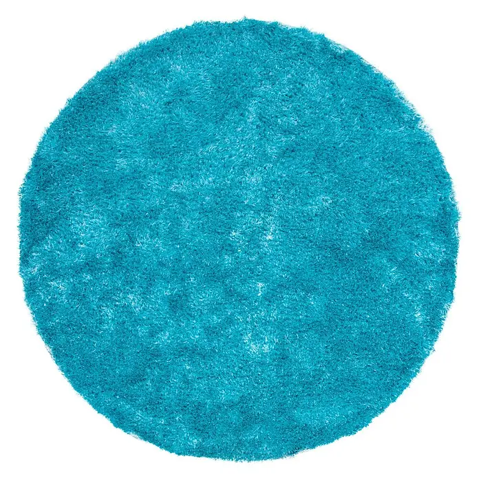Kayoom Hochflorteppich Diamond 725 - Cyan, Durchmesser: 160 cm, 100 % Polyester - Draufsicht
