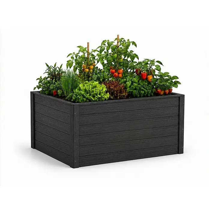 Haferkamp Hochbeet HARZ aus Holz & Schutzfolie - 84 x 130 x 65 cm, Holz, Anthrazit