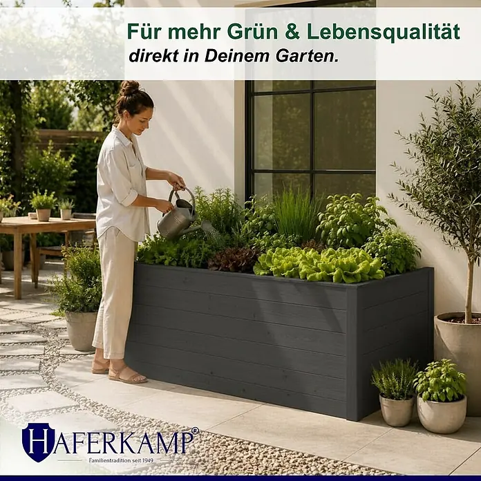 Haferkamp Hochbeet - 84 x 170 x 90 cm, Holz, Natur