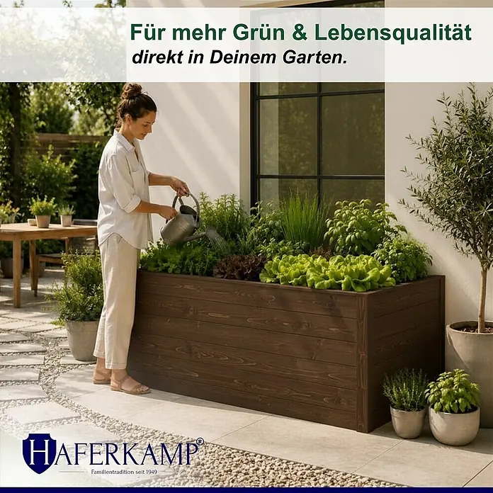 Haferkamp Hochbeet - 84 x 170 x 90 cm, Holz, Braun