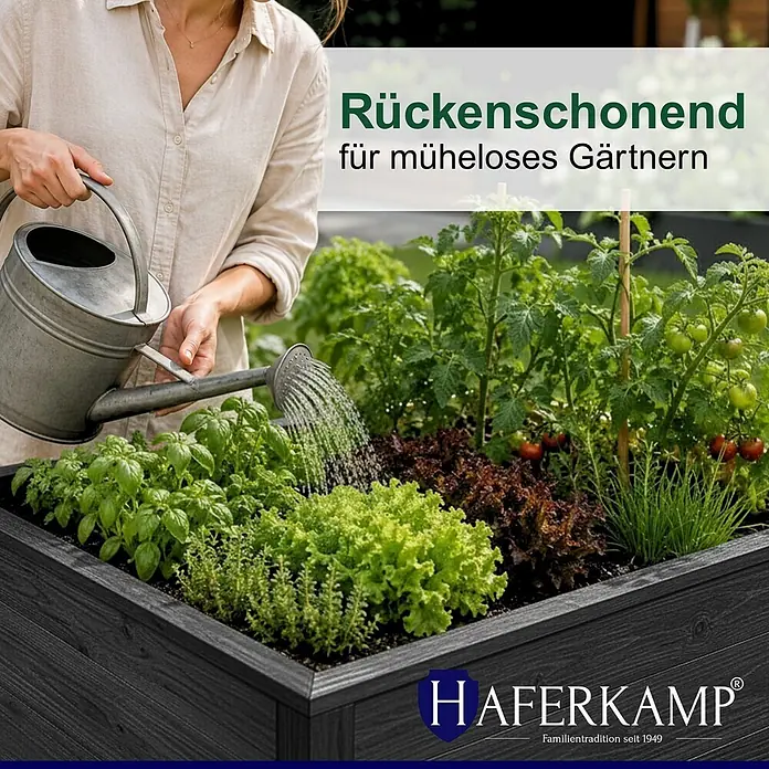 Haferkamp Hochbeet - 79 x 150 x 76 cm, Holz, Anthrazit
