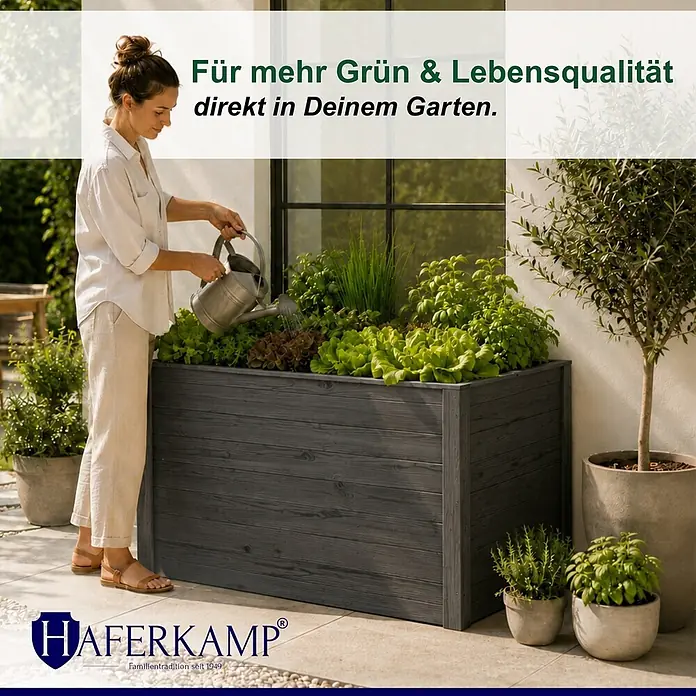 Haferkamp Hochbeet - 79 x 150 x 76 cm, Holz, Anthrazit