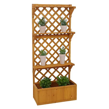 Hochbeet | HxBxT 177x77x33cm | Pflanz-/Blumenkasten | Natur | Pflanzkübel Rankgitter Spalier Ablagefläche Holz FSC®