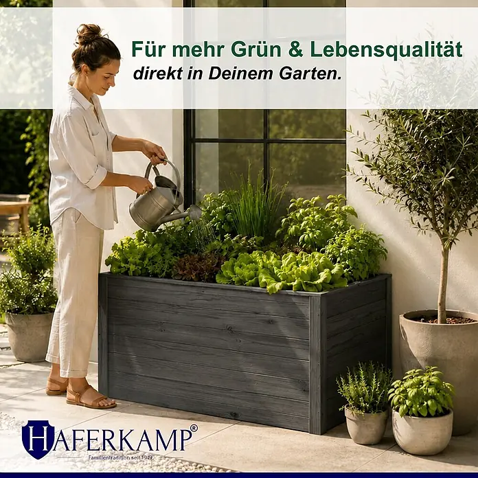 Haferkamp Hochbeet - 66 x 100 x 65 cm, Holz, Anthrazit