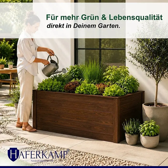Haferkamp Hochbeet - 84 x 130 x 65 cm, Holz, Braun
