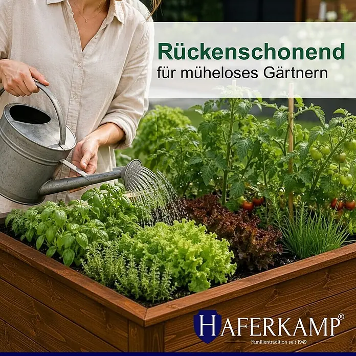 Haferkamp Hochbeet - 84 x 130 x 65 cm, Holz, Braun