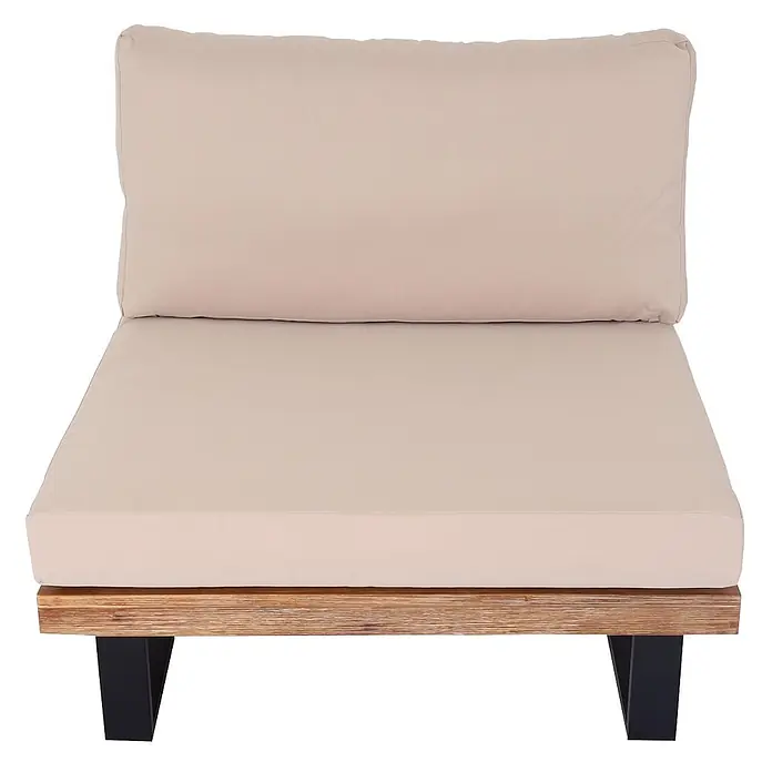 Proregal Garten-Loungesessel 2er Set Polster Beige - 2 Stk., Akazienholz, Beige, B x T x H: 82 x 82 x 75 cm