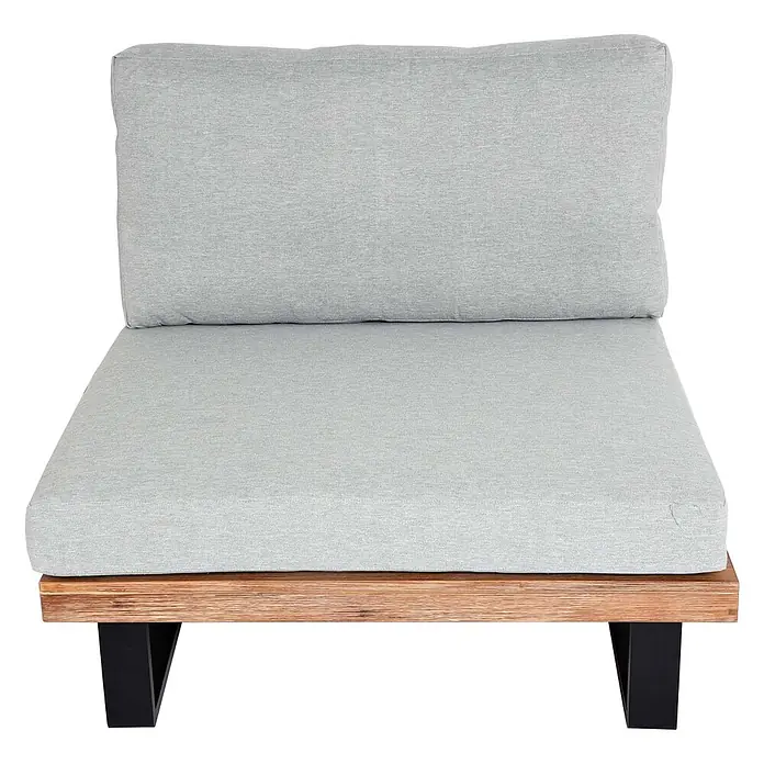 Proregal Garten-Loungesessel Polster Hellgrau - 1 Stk., Akazienholz, Hellgrau, B x T x H: 82 x 82 x 75 cm