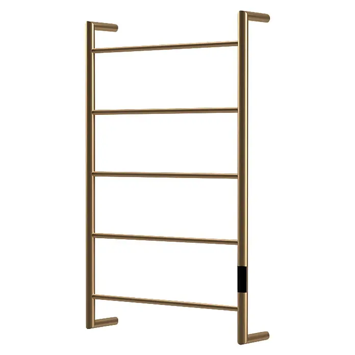 Rointe Radiador toallero eléctrico Sublime - An x Al: 50 x 81 cm, Latón - Toallero eléctrico dorado con seis barras y un detalle negro, para calentar y secar.