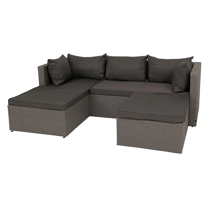 Poly-Rattan Garnitur | Balkon-/Garten-/Lounge-Set Sofa Sitzgruppe | Grau