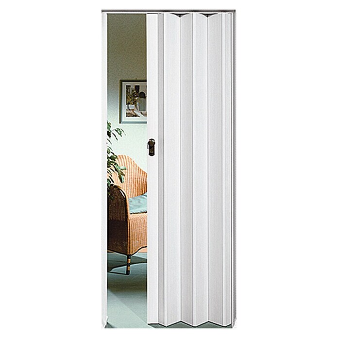 Vouwdeur (Essen wit, Pvc, 100 x 200 cm)