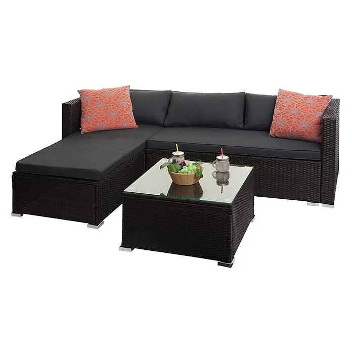 Poly-Rattan Garnitur | Balkon-/Garten-/Lounge-Set Sofa Sitzgruppe | Braun