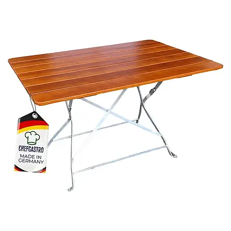 CHEFGASTRO BERGTAL Made in Germany HxBxT 74x120x80cm klappbar wetterfest & UV-beständig Eschenholz Silber/Braun 6 Peronen