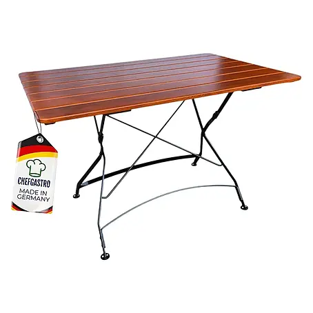 CHEFGASTRO BAVARIA Made in Germany HxBxT 74x120x80cm klappbar wetterfest & UV-beständig Eschenholz Schwarz/Braun