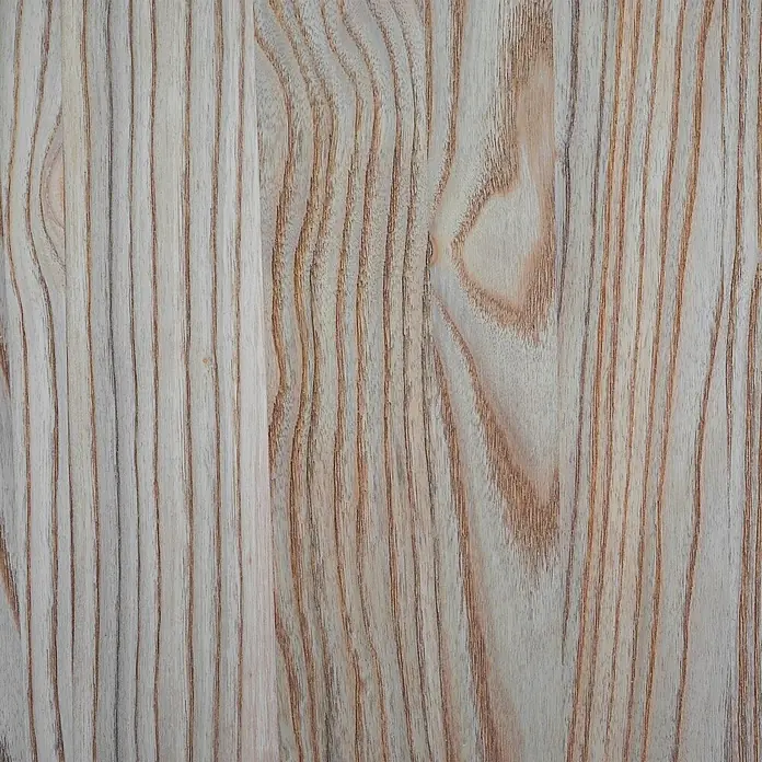 Bistrotisch | HxBxT 76x60x60cm | Industrial Gastronomie Ulme Holz MVG-zertifiziert | Hellbraun | Bartisch Thekentisch -  - Helle Holzoberfläche mit ausgeprägten vertikalen und wellenförmigen Maserungen.