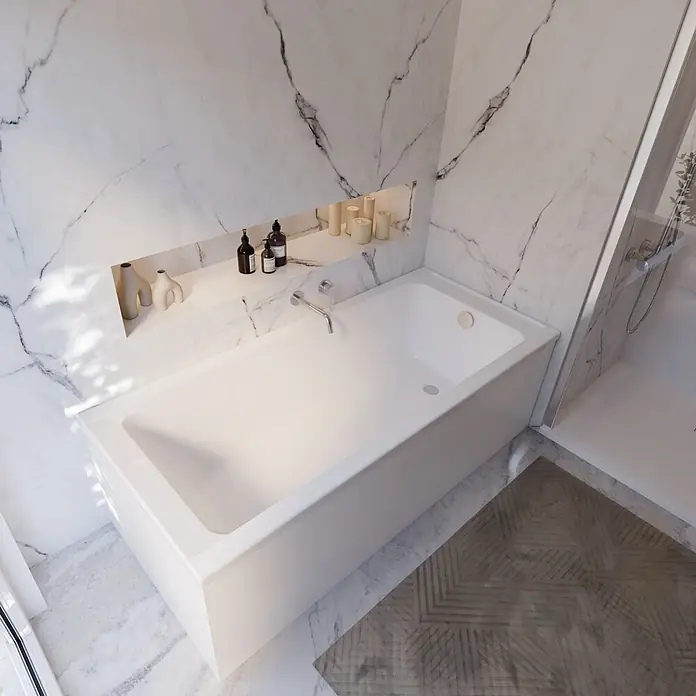 Interpromo Badewanne Como Komplettset inkl. Fußgestell 170 x 75 - 170 x 75 cm, Acryl, Weiß