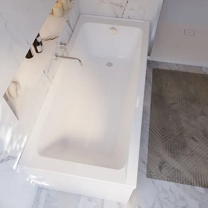 Interpromo Badewanne Como Komplettset inkl. Fußgestell 170 x 75 - 170 x 75 cm, Acryl, Weiß