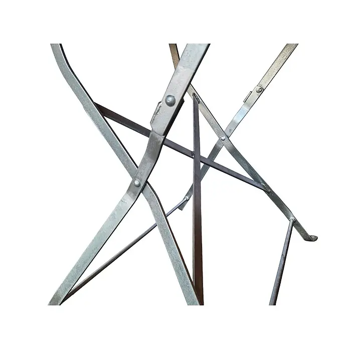 CHEFGASTRO BERGTAL Made in Germany HxBxT 74x80x80cm klappbar wetterfest & UV-beständig Eschenholz Silber/Braun  2 Peronen -  - Verzinktes Metall-Klappgestell für Tisch oder Stuhl, mit genieteten Querstreben und Stützstruktur.