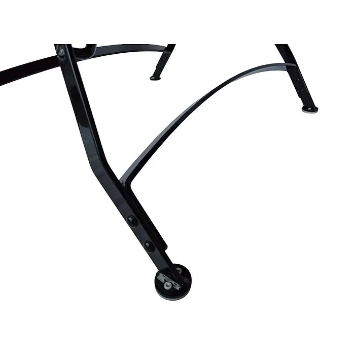 CHEFGASTRO  BAVARIA Made in Germany HxBxT 74x80x80cm klappbar wetterfest & UV-beständig Eschenholz Schwarz/Braun -  - Schwarzes Möbelbein aus Metall mit geschwungenen Stützen und runden Füßen.