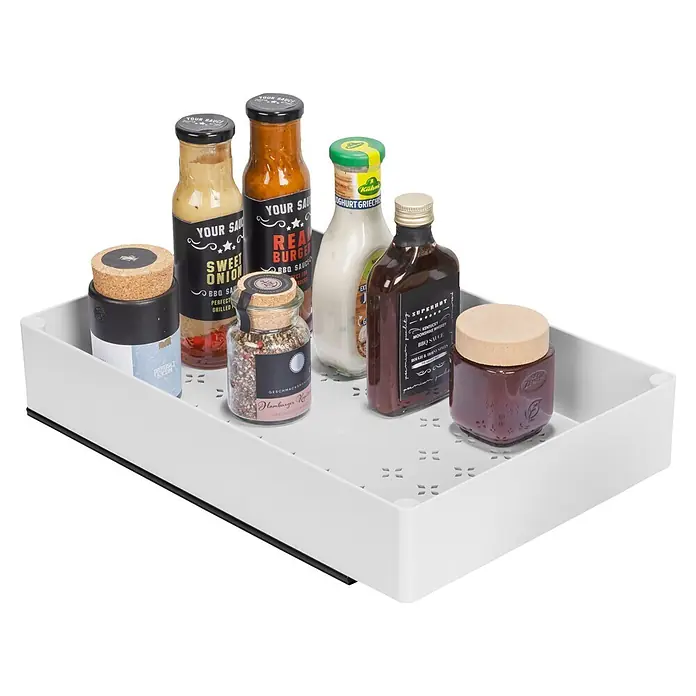 Wenko Organizer - L x B x H: 270 x 400 x 80 mm, Weiß - Weißes Kunststofftablett zur Organisation von Saucen und Gewürzen.