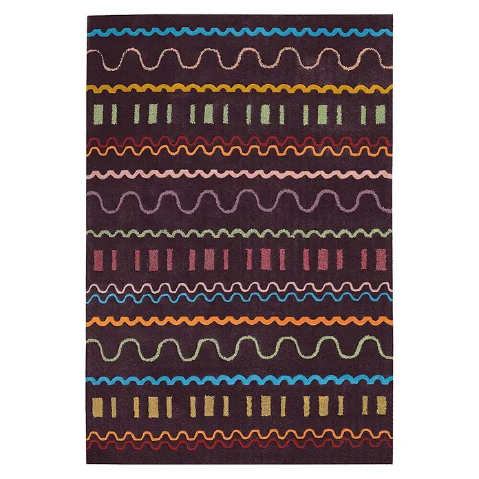 Kayoom Kurzflorteppich Spirit 3085 - Multi/Violett, 240 x 170 cm, 100 % Modacryl - Draufsicht