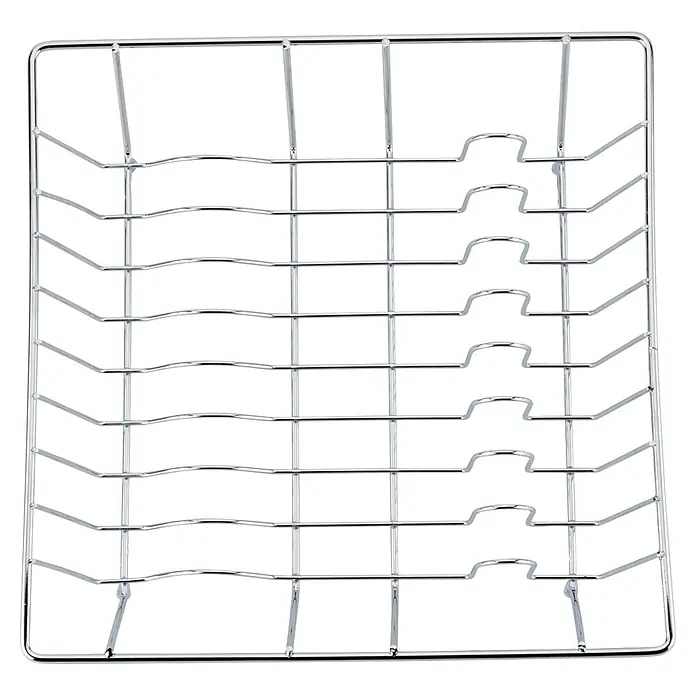 Wenko Geschirrkorb - L x B x H: 355 x 355 x 100 mm, Metall - Verchromtes Metall-Drahtgestell, ideal zum Ordnen von Topfdeckeln oder Geschirr.
