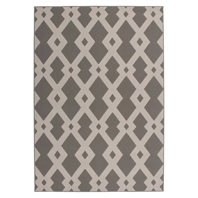 Kayoom Kurzflorteppich Now 125 - Taupe, 150 x 80 cm, 100 % Polypropylen - Draufsicht