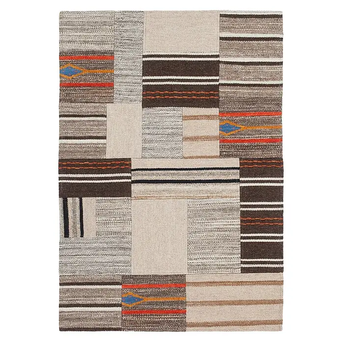 Kayoom Flachgewebeteppich Radical 220 - Natural, 230 x 160 cm, 80 % Wolle, 20 % Baumwolle - Draufsicht