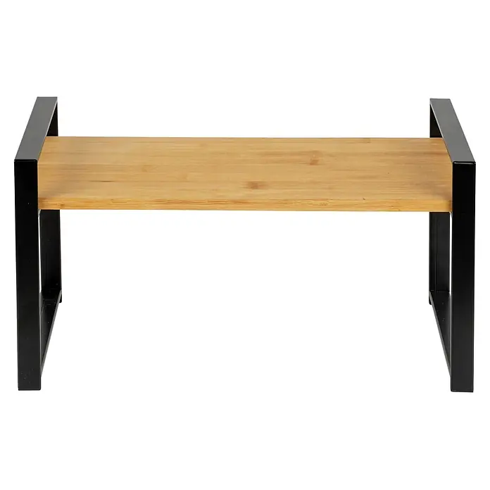 Wenko Regal - Traglast: 5 kg, Schwarz - Leichte Holzablage mit schwarzem Metallrahmen, ideal zum Organisieren.